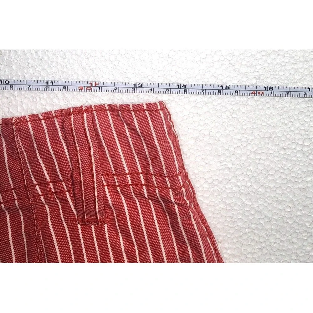 Arizona Jean Co Shorts Youth Size 16 Red White Striped Casual Chino Flat Front